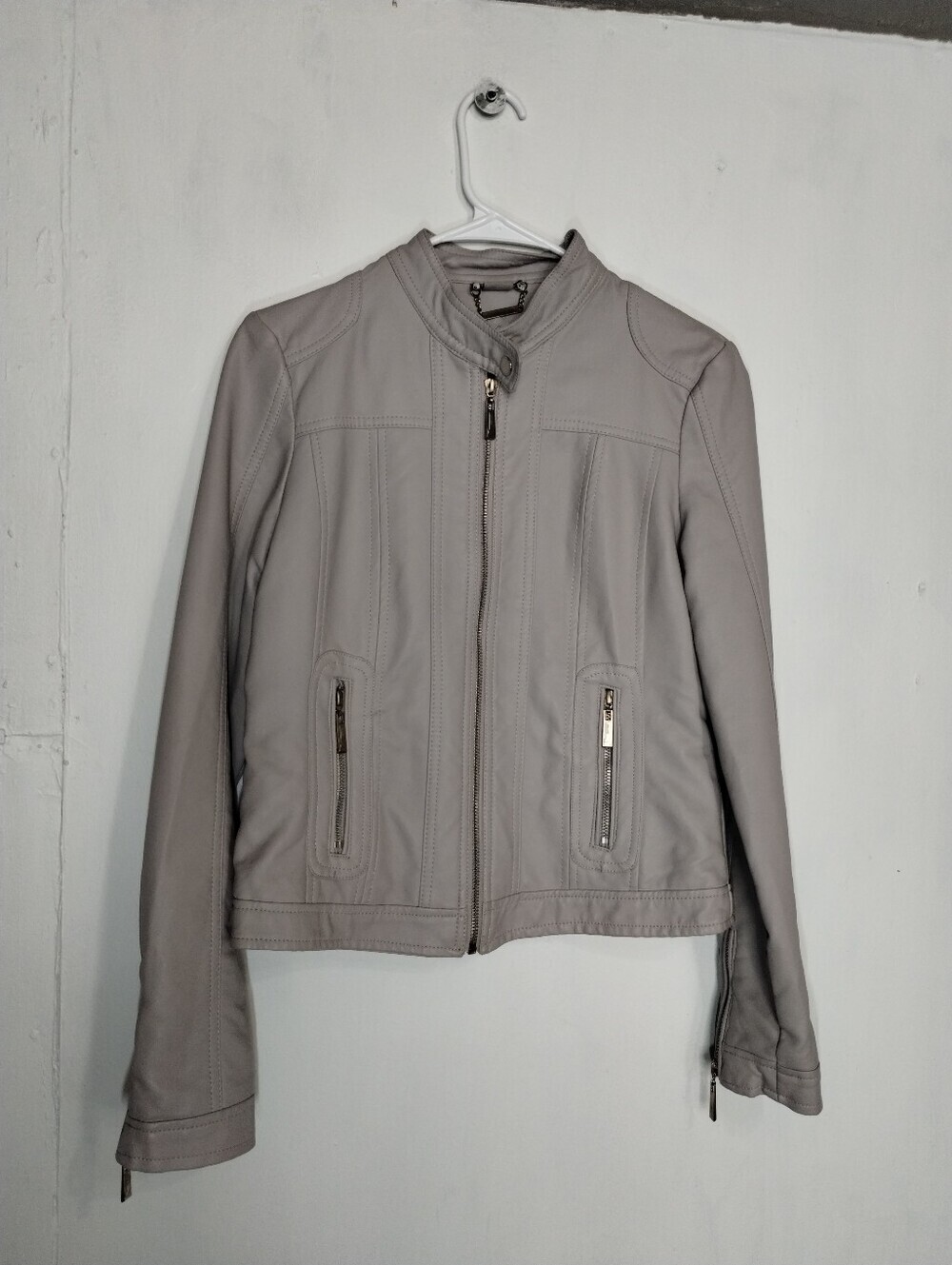 Jou Jou Juniors Styled in Faux Leather With a Stand Collar and two pockets